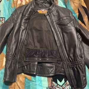 Harley-Davidson Black Leather Jacket with Iconic Patch
